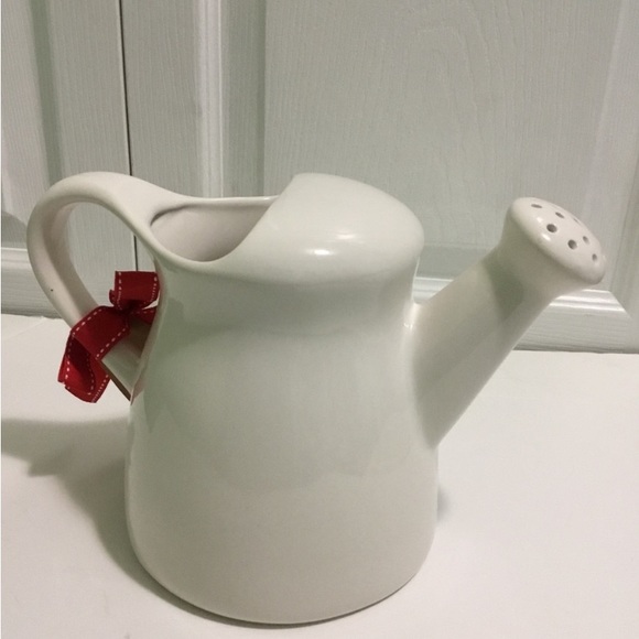 NWOT Rae Dunn CHEER in Red Letters Watering Ceramic Can - Picture 3 of 9